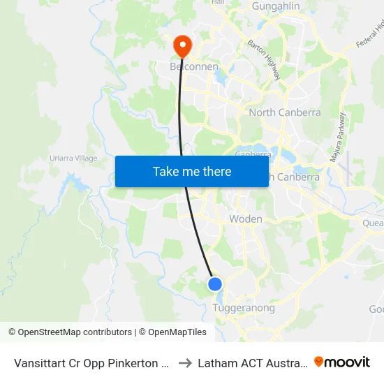 Vansittart Cr Opp Pinkerton Cct to Latham ACT Australia map
