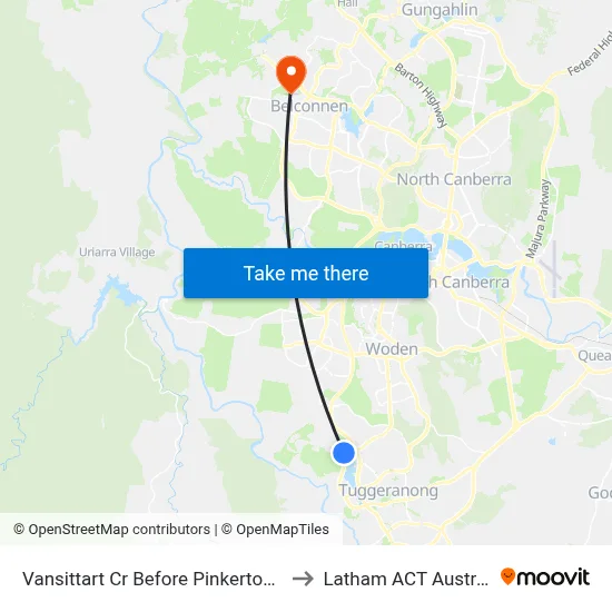Vansittart Cr Before Pinkerton Cct to Latham ACT Australia map