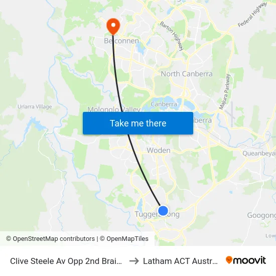 Clive Steele Av Opp 2nd Brain St to Latham ACT Australia map