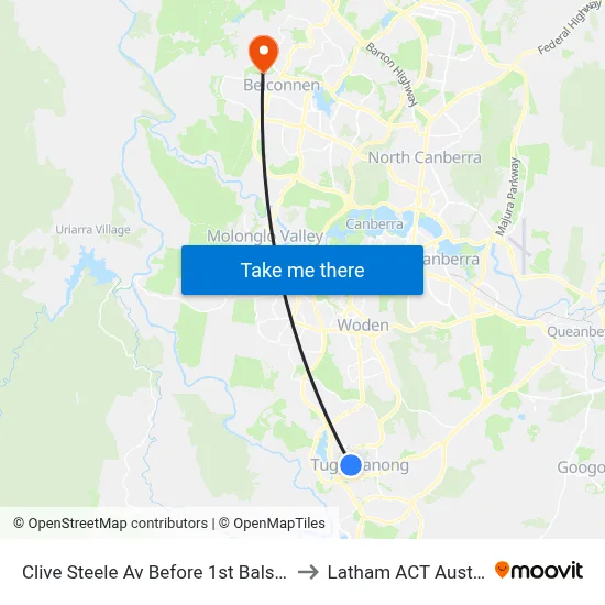 Clive Steele Av Before 1st Balsillie Cr to Latham ACT Australia map