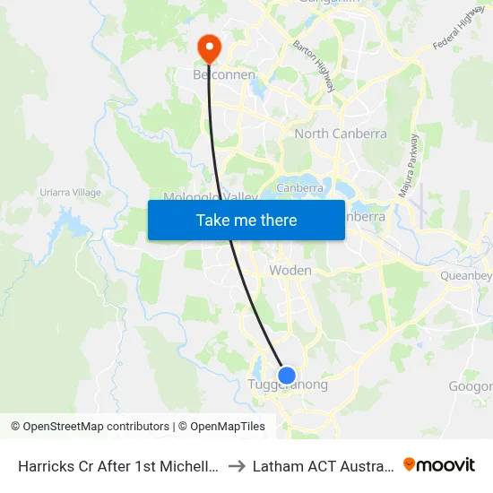 Harricks Cr After 1st Michell St to Latham ACT Australia map