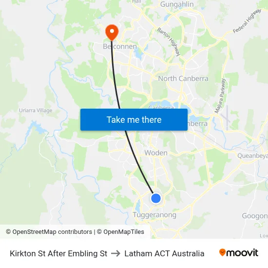 Kirkton St After Embling St to Latham ACT Australia map