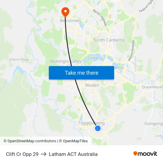 Clift Cr Opp 29 to Latham ACT Australia map