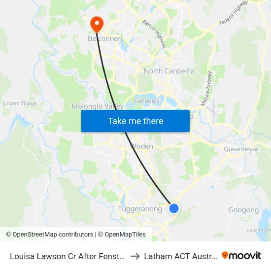 Louisa Lawson Cr After Fenston Pl to Latham ACT Australia map