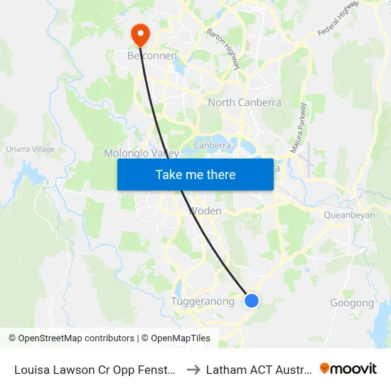 Louisa Lawson Cr Opp Fenston Pl to Latham ACT Australia map