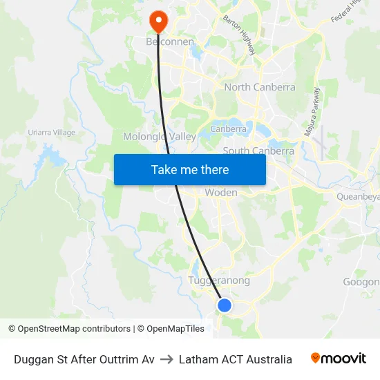 Duggan St After Outtrim Av to Latham ACT Australia map