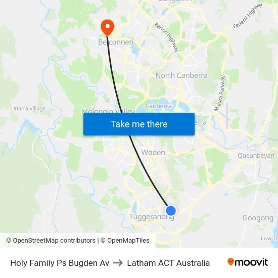 Holy Family Ps Bugden Av to Latham ACT Australia map