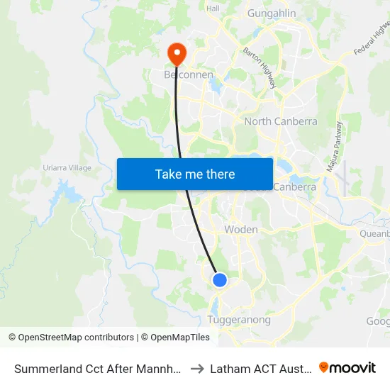 Summerland Cct After Mannheim St to Latham ACT Australia map