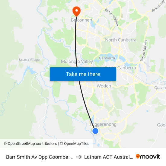Barr Smith Av Opp Coombe St to Latham ACT Australia map