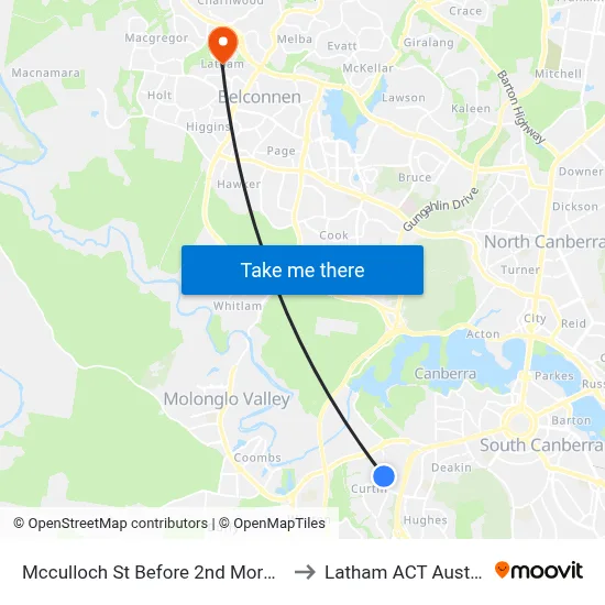 Mcculloch St Before 2nd Morgan Cr to Latham ACT Australia map