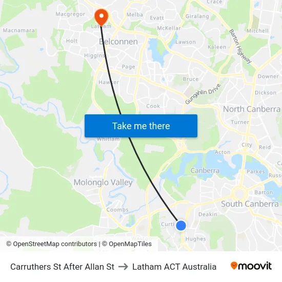 Carruthers St After Allan St to Latham ACT Australia map