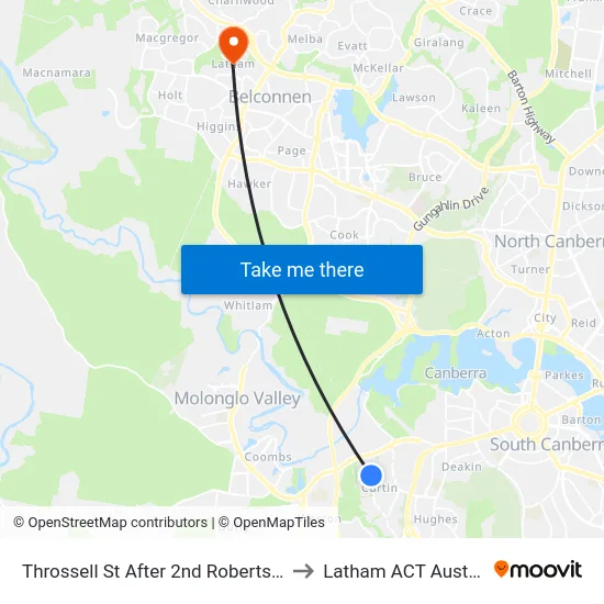 Throssell St After 2nd Robertson St to Latham ACT Australia map