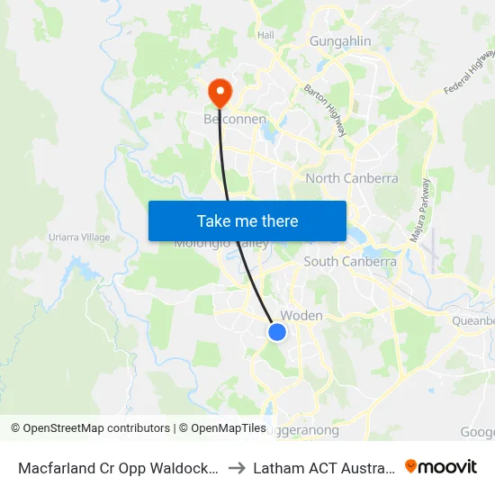 Macfarland Cr Opp Waldock St to Latham ACT Australia map