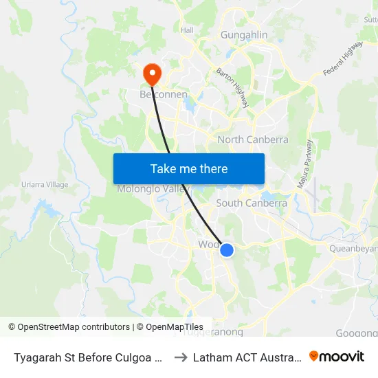 Tyagarah St Before Culgoa Cct to Latham ACT Australia map
