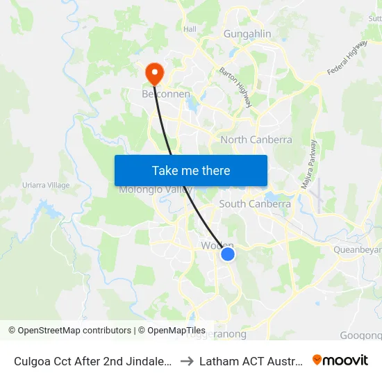 Culgoa Cct After 2nd Jindalee Cr to Latham ACT Australia map