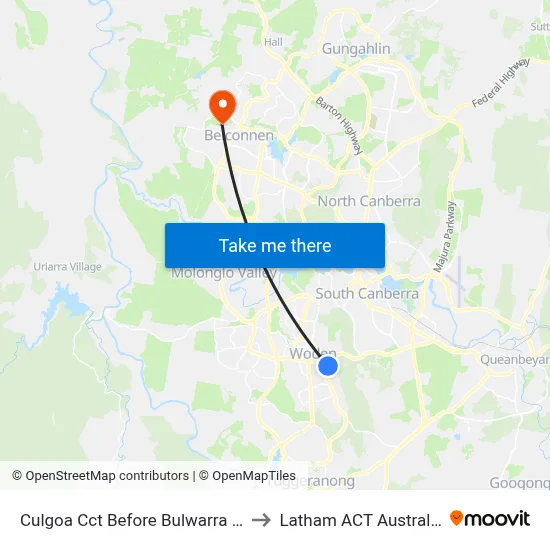 Culgoa Cct Before Bulwarra Cl to Latham ACT Australia map