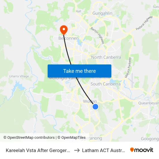 Kareelah Vsta After Gerogery Pl to Latham ACT Australia map
