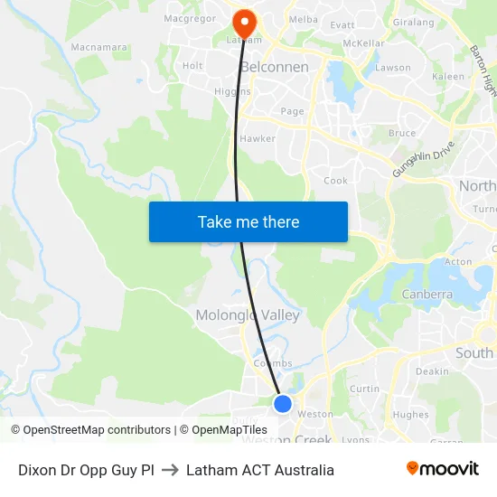 Dixon Dr Opp Guy Pl to Latham ACT Australia map