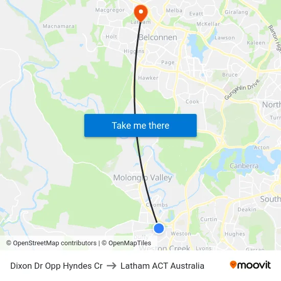 Dixon Dr Opp Hyndes Cr to Latham ACT Australia map