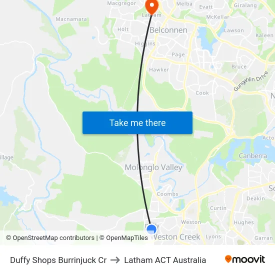 Duffy Shops Burrinjuck Cr to Latham ACT Australia map