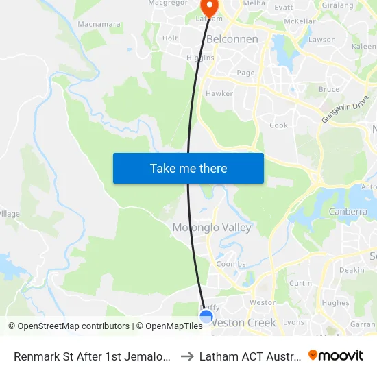 Renmark St After 1st Jemalong St to Latham ACT Australia map