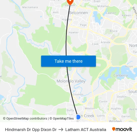 Hindmarsh Dr Opp Dixon Dr to Latham ACT Australia map