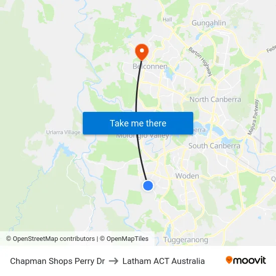 Chapman Shops Perry Dr to Latham ACT Australia map