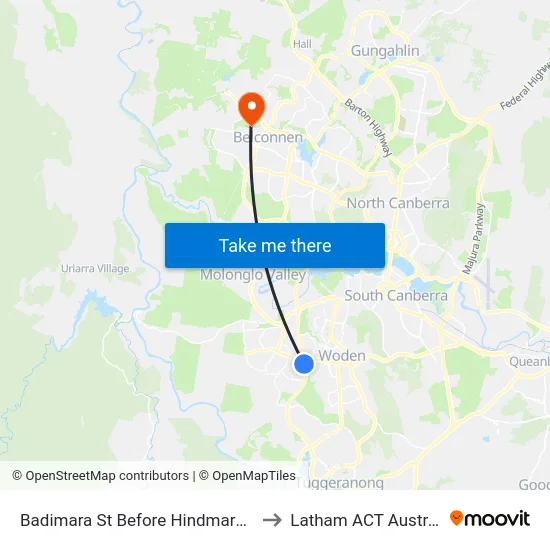 Badimara St Before Hindmarsh Dr to Latham ACT Australia map
