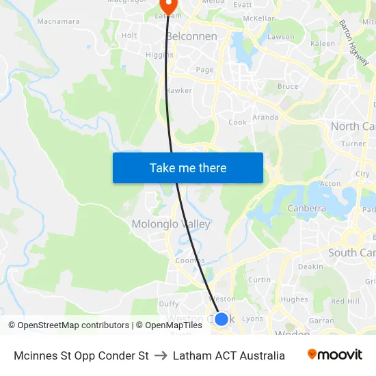 Mcinnes St Opp Conder St to Latham ACT Australia map