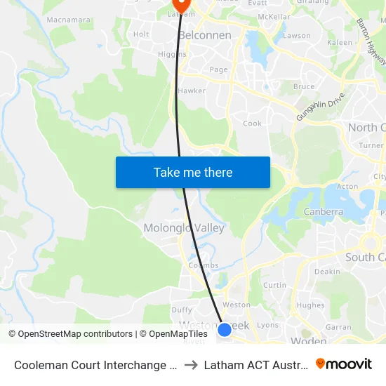 Cooleman Court Interchange Plt 2 to Latham ACT Australia map