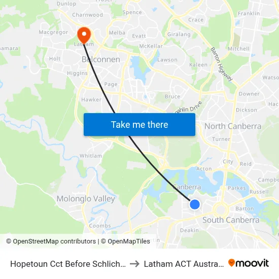 Hopetoun Cct Before Schlich St to Latham ACT Australia map