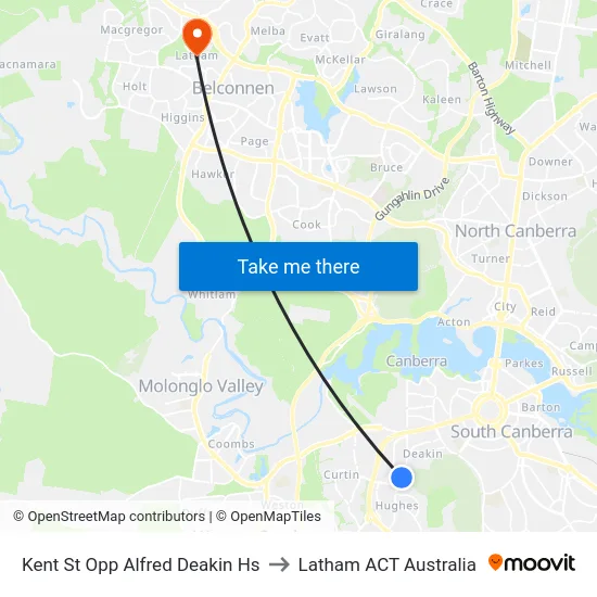 Kent St Opp Alfred Deakin Hs to Latham ACT Australia map