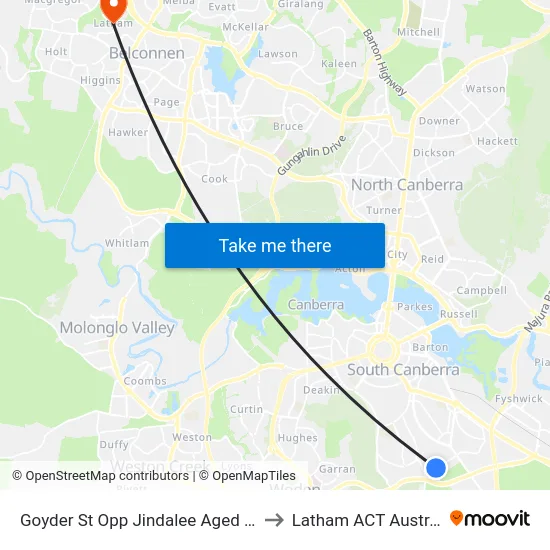 Goyder St Opp Jindalee Aged Care to Latham ACT Australia map