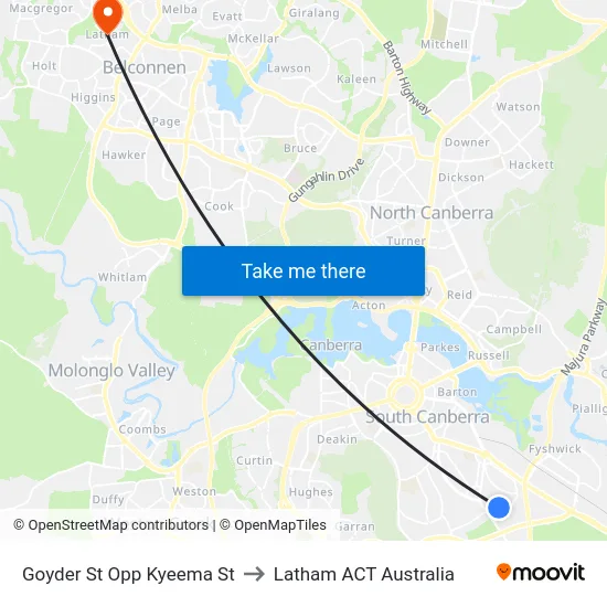 Goyder St Opp Kyeema St to Latham ACT Australia map