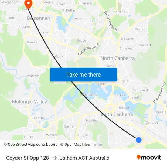 Goyder St Opp 128 to Latham ACT Australia map