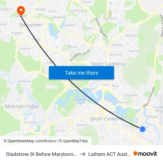 Gladstone St Before Maryborough St to Latham ACT Australia map