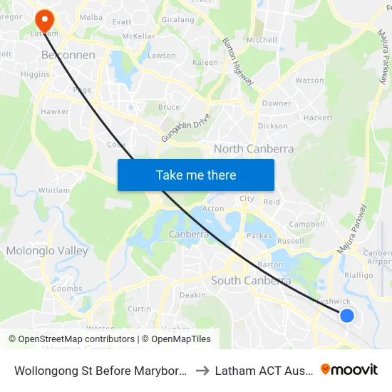 Wollongong St Before Maryborough St to Latham ACT Australia map