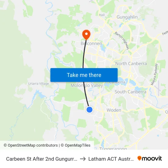 Carbeen St After 2nd Gungurra Cr to Latham ACT Australia map