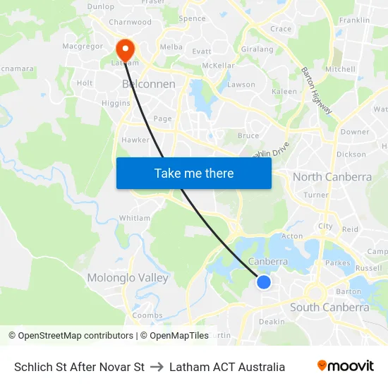 Schlich St After Novar St to Latham ACT Australia map