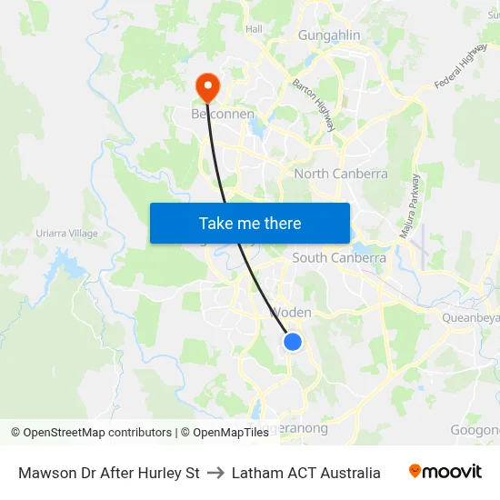 Mawson Dr After Hurley St to Latham ACT Australia map