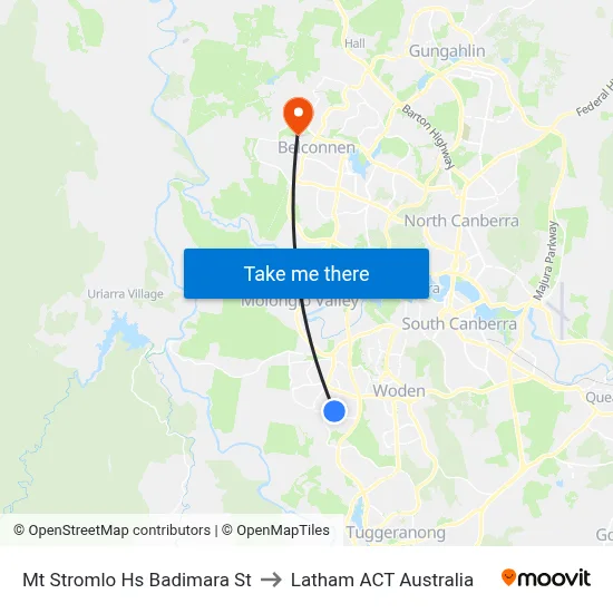 Mt Stromlo Hs Badimara St to Latham ACT Australia map