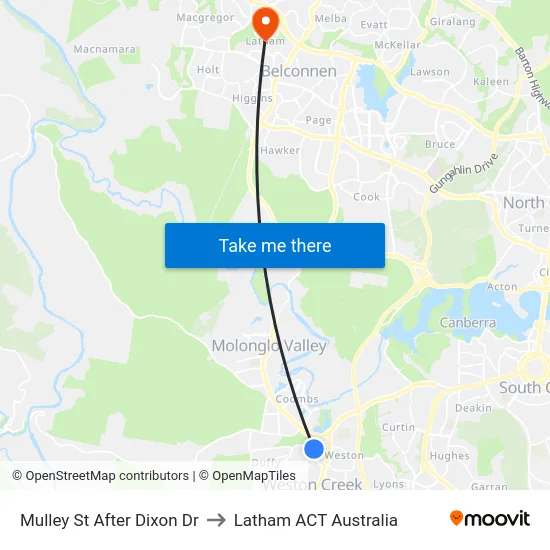 Mulley St After Dixon Dr to Latham ACT Australia map