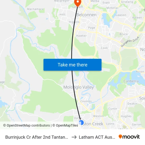 Burrinjuck Cr After 2nd Tantangara St to Latham ACT Australia map