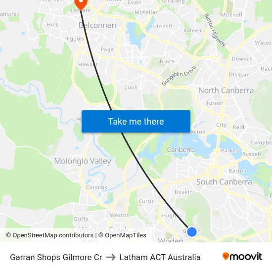 Garran Shops Gilmore Cr to Latham ACT Australia map