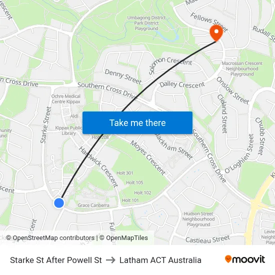 Starke St After Powell St to Latham ACT Australia map