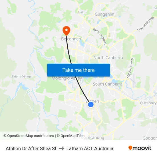 Athllon Dr After Shea St to Latham ACT Australia map