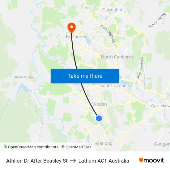 Athllon Dr After Beasley St to Latham ACT Australia map