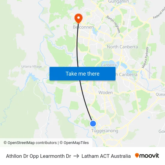 Athllon Dr Opp Learmonth Dr to Latham ACT Australia map