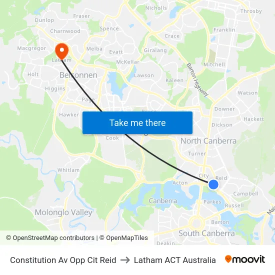 Constitution Av Opp Cit Reid to Latham ACT Australia map