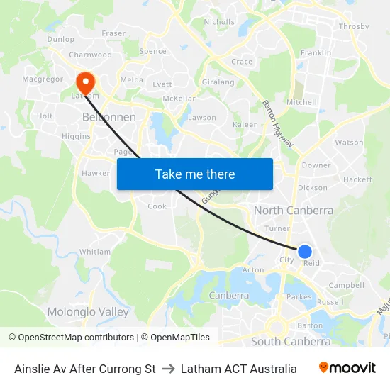 Ainslie Av After Currong St to Latham ACT Australia map